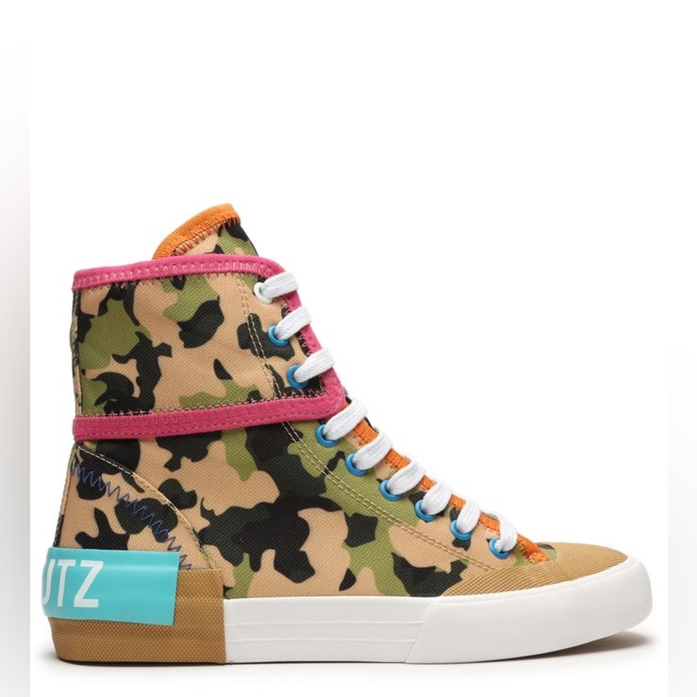 Schutz Jungle Camouflage High-Top Sneakers with Pink Accents